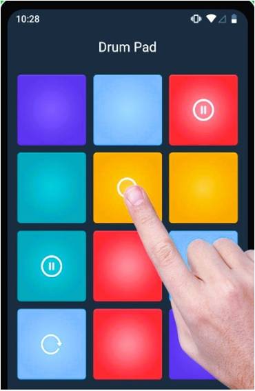 Finger Tapping on Drum Pad App